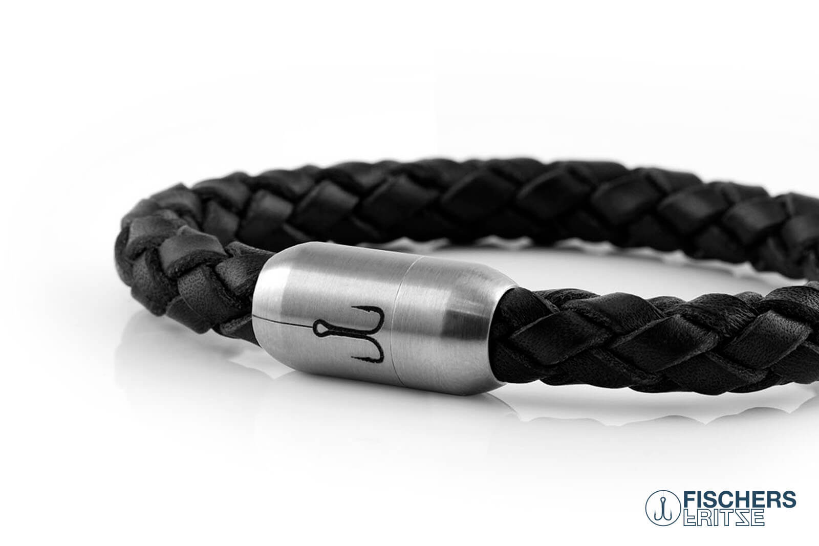 fischers-fritze-leder-makrele-fernando-armband-schwarz-geflochten-8-mm image 7