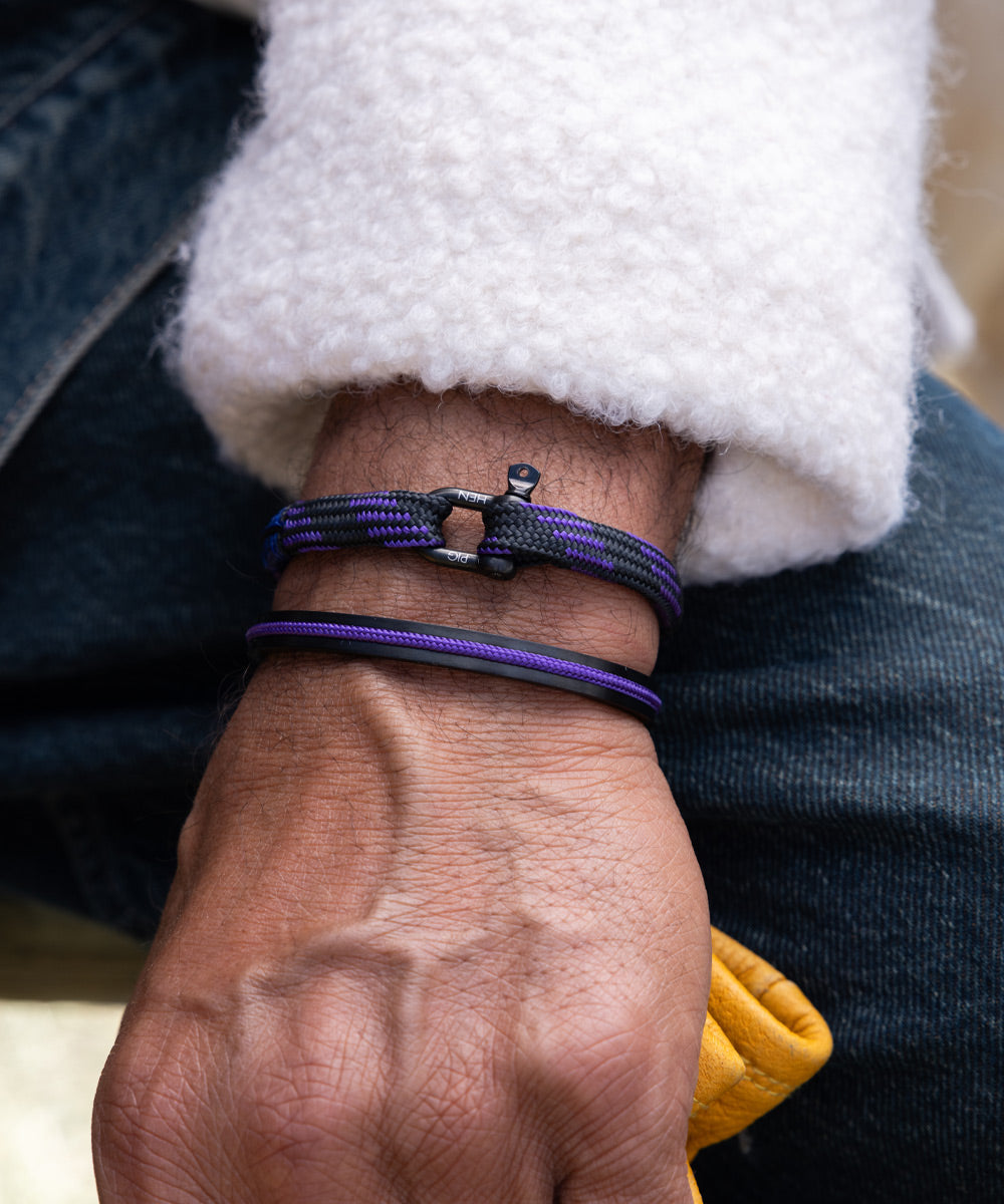 pig-hen-vicious-vik-armband-herren-black-royal-purple-seilarmband image 2