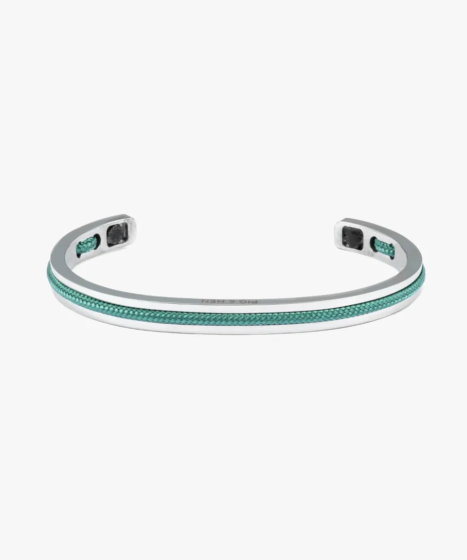 pig-hen-navarch-6mm-cuff-armband-patina-green-silber image 1