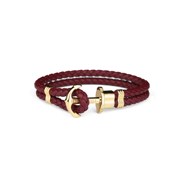 paul-hewitt-phrep-armband-gold-leder-dark-berry image 1