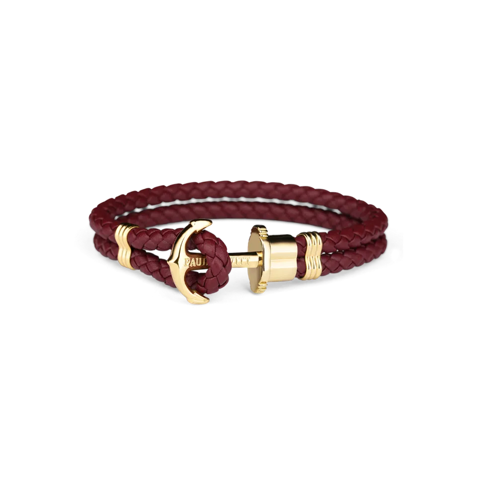 paul-hewitt-phrep-armband-gold-leder-dark-berry image 1