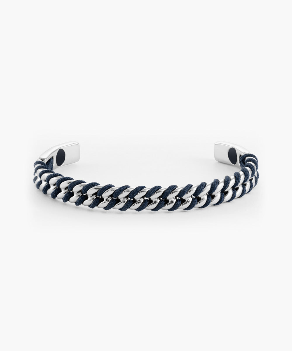 pig-hen-navarch-curb-7mm-armband-navy-silber image 1