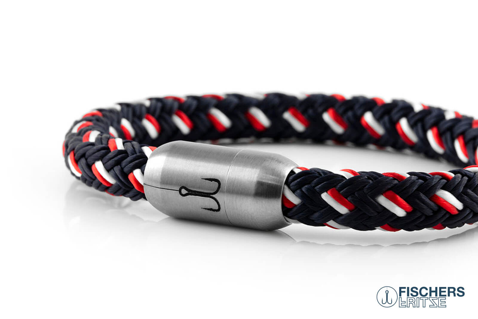 fischers-fritze-makrele-fritz-segeltau-armband-marineblau-rot-weiss-8-mm image 6