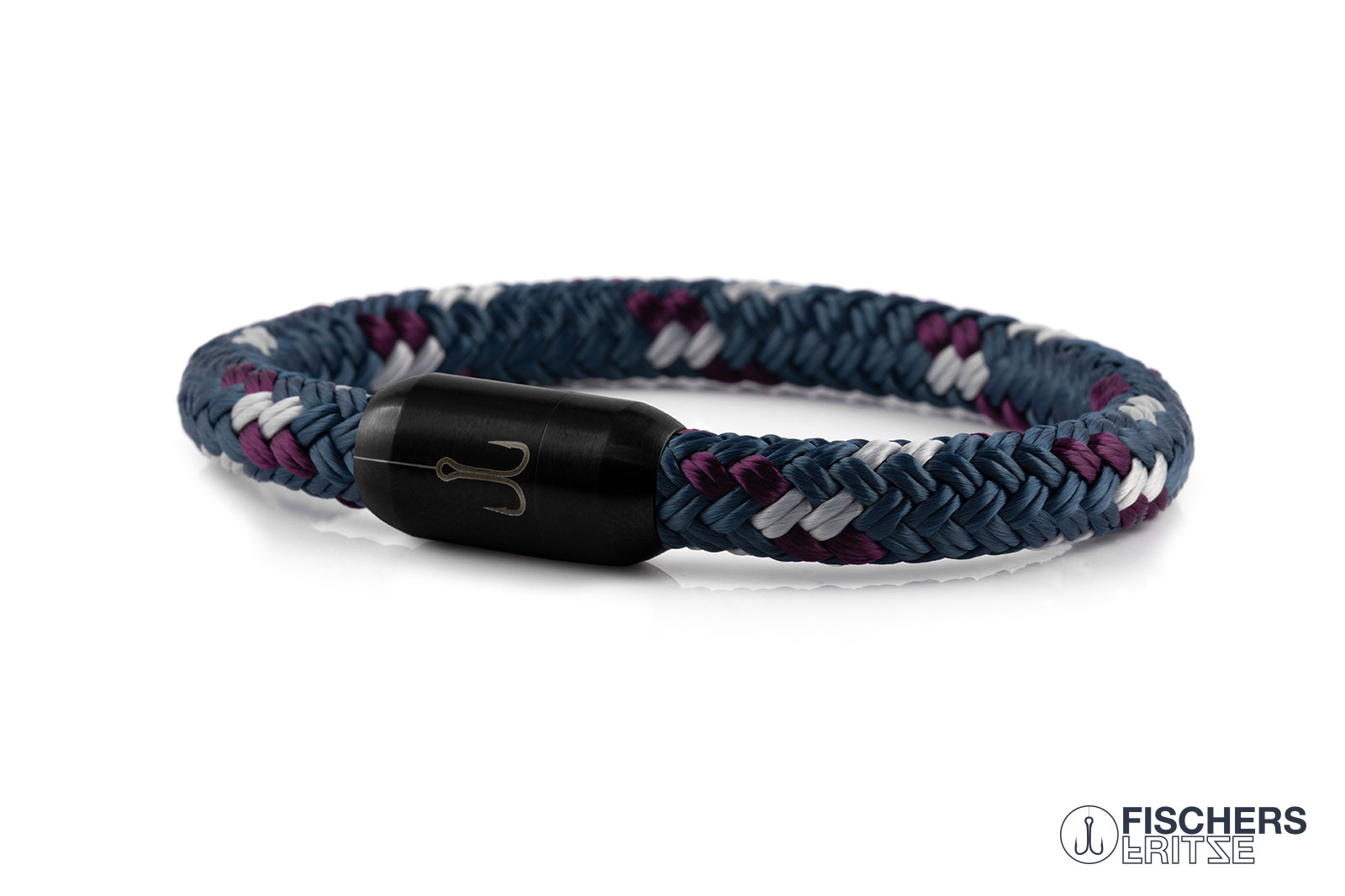 fischers-fritze-torpedomakrele-thilo-armband-petrol-aubergine-silbergrau image 1