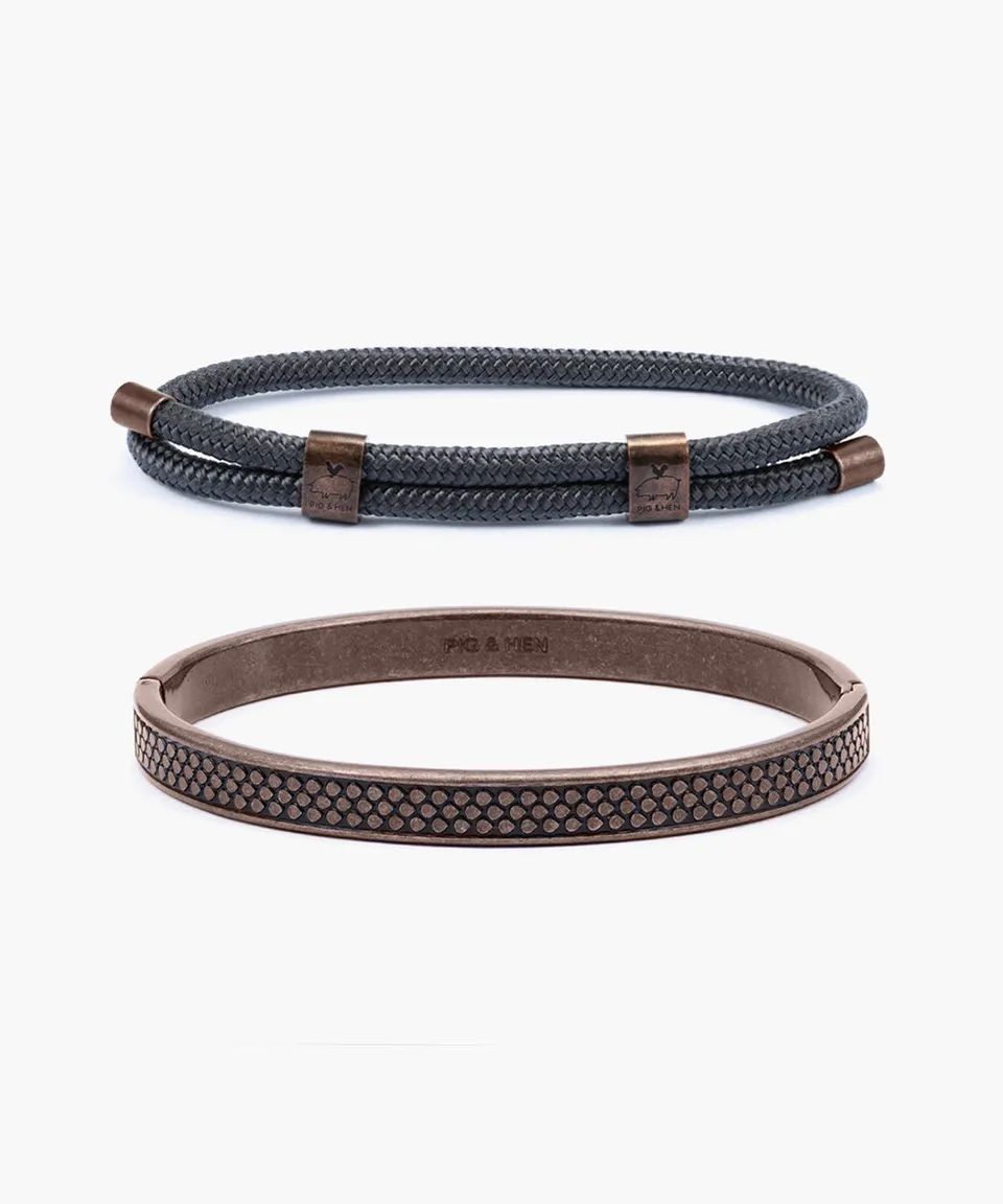 pig-hen-little-lewis-dbl-navarch-9mm-armband-set-slate-gray-bronze image 1