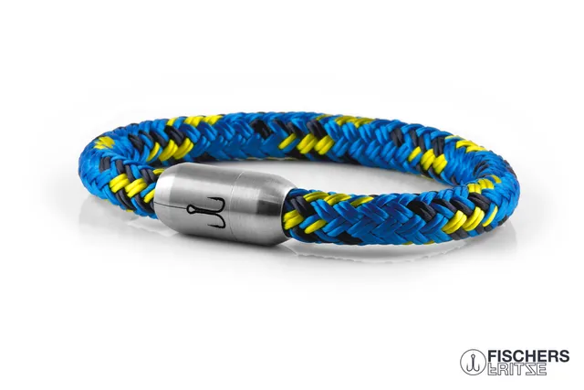 fischers-fritze-makrele-inseledition-juist-segeltau-armband-stahlblau-gelb-marin image 1