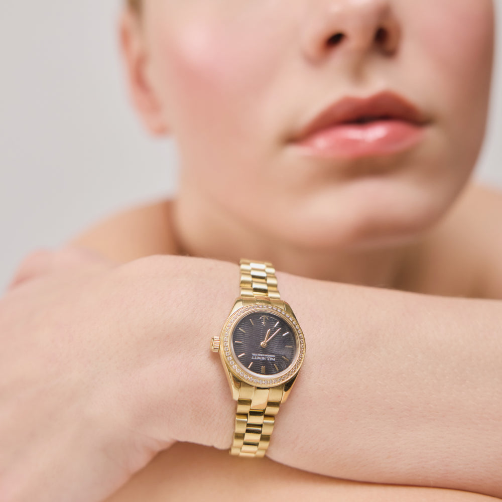 paul-hewitt-petit-soleil-round-uhr-damen-gold-schwarz-crystal-solar image 2