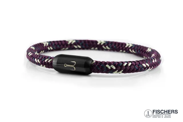 fischers-fritze-torpedokrabbe-marlene-segeltau-armband-aubergine-mint-petrol-6-m image 1
