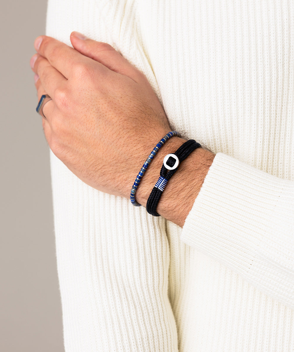 pig-hen-don-dino-herren-seilarmband-navy-silver image 3