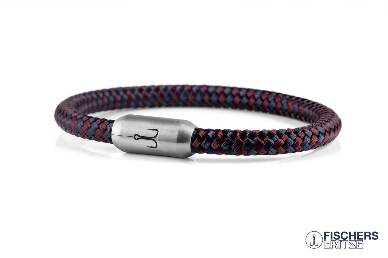 fischers-fritze-krabbe-brunhilde-segeltau-armband-marineblau-dunkelrot image 1