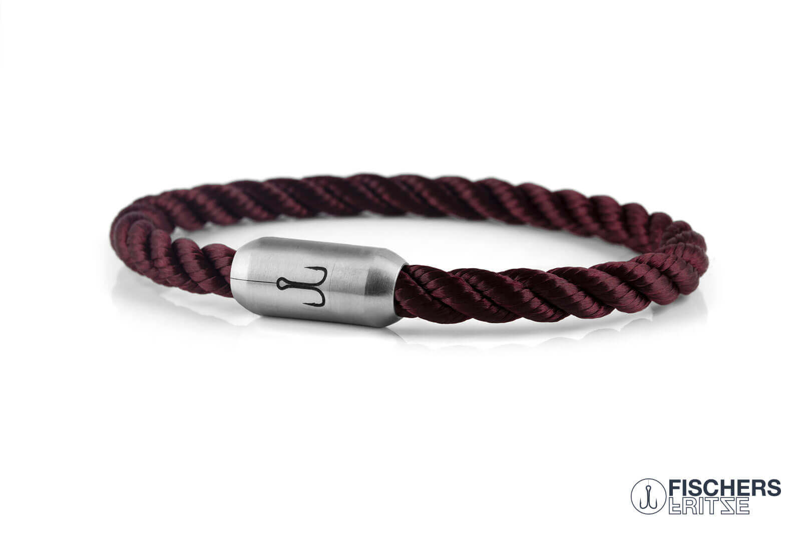 fischers-fritze-krabbe-berta-segeltau-armband-dunkelrot-gedreht image 1