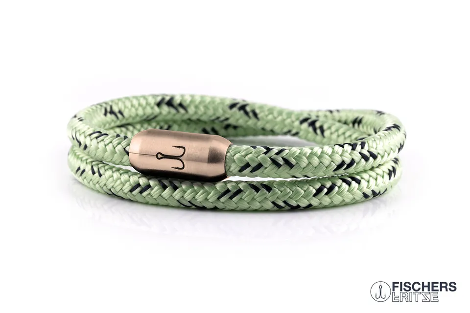 fischers-fritze-k-nigsgarnele-malte-segeltau-armband-6mm-mint-marineblau image 1