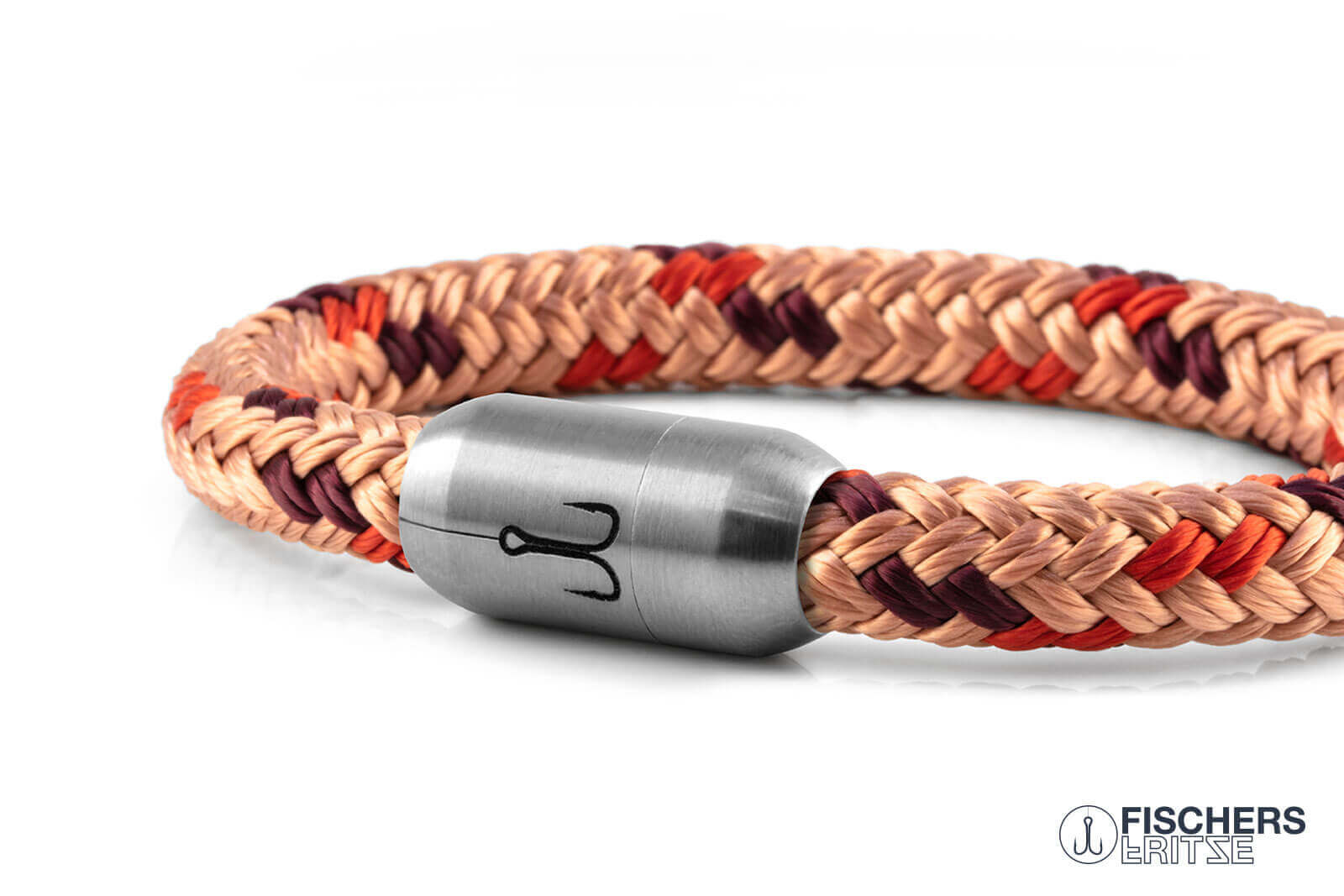 fischers-fritze-makrele-hannes-segeltau-armband-pastellrot-coral-dunkelrot image 7