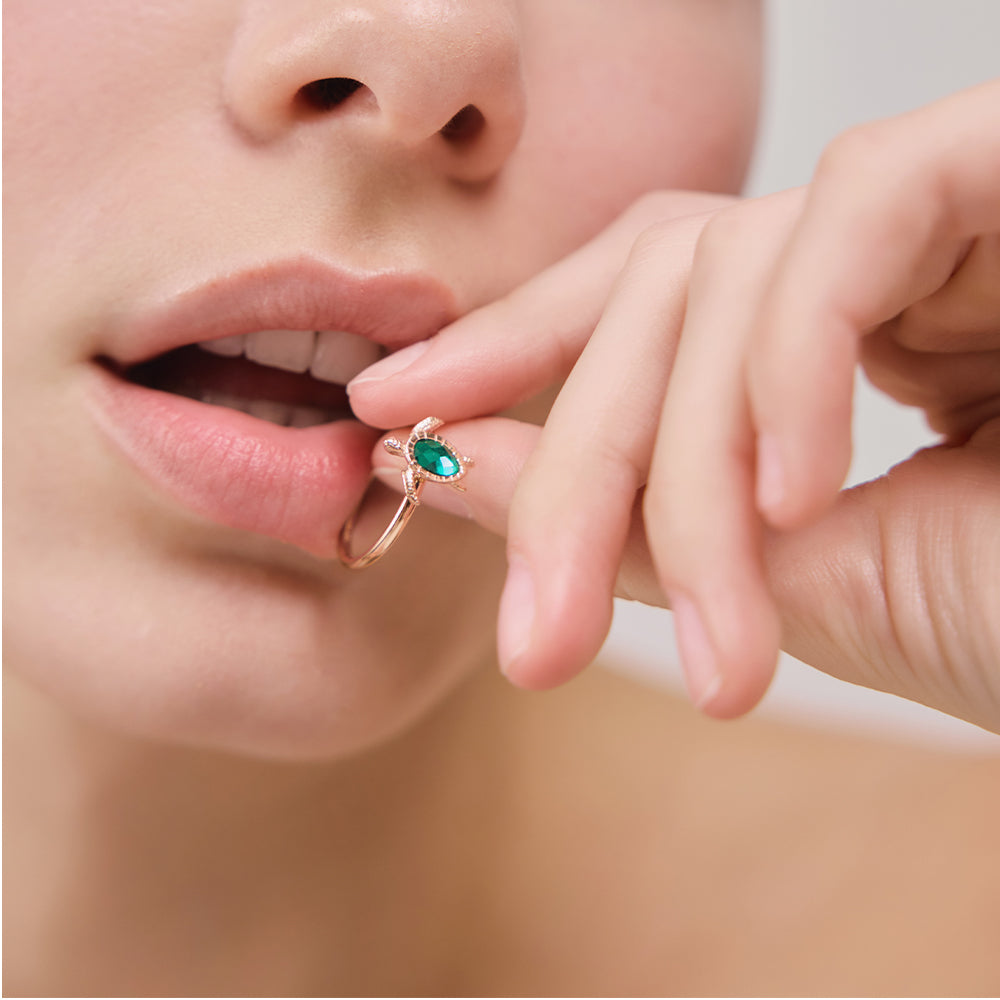 paul-hewitt-turtle-ring-aquamarine-ros-gold image 6