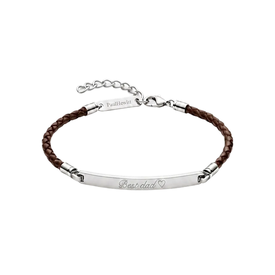 paul-hewitt-id-armkette-leder-braun-silber-herrenarmband-aus-marinium-ocean-stee image 1
