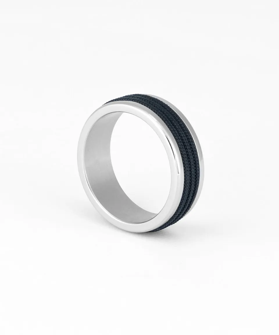 pig-hen-navarch-8mm-wrap-ring-navy-silber-herrenring image 1