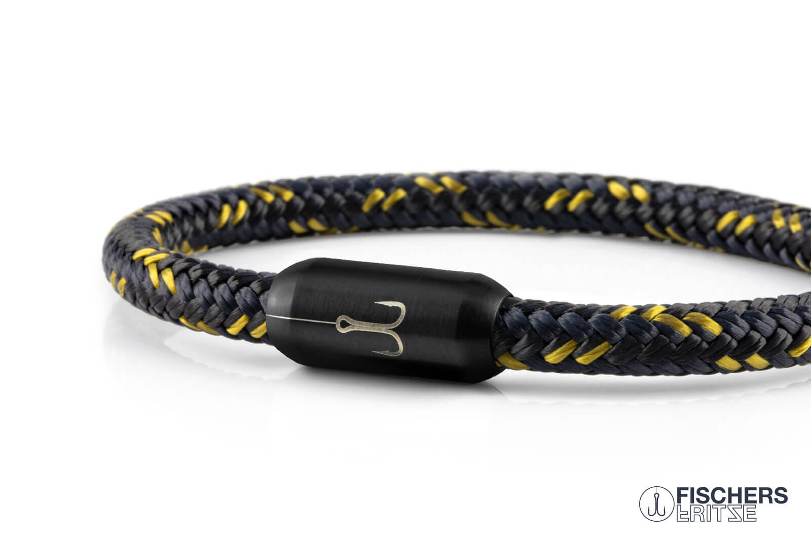 fischers-fritze-torpedokrabbe-constanze-armband-schwarz-marineblau-currygelb-6mm image 6