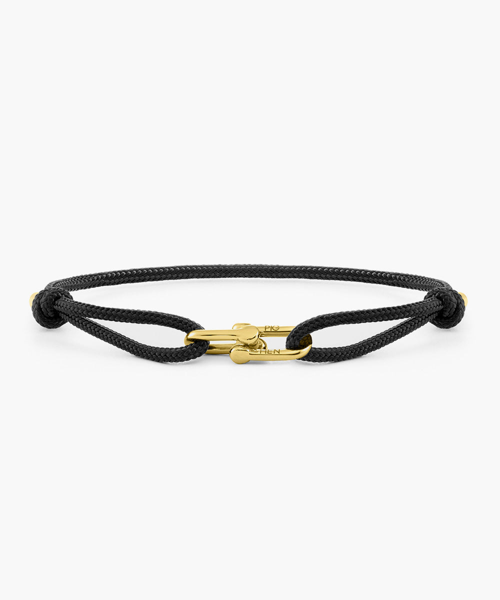 pig-hen-daunting-dean-black-gold-verstellbares-seilarmband-herren image 1
