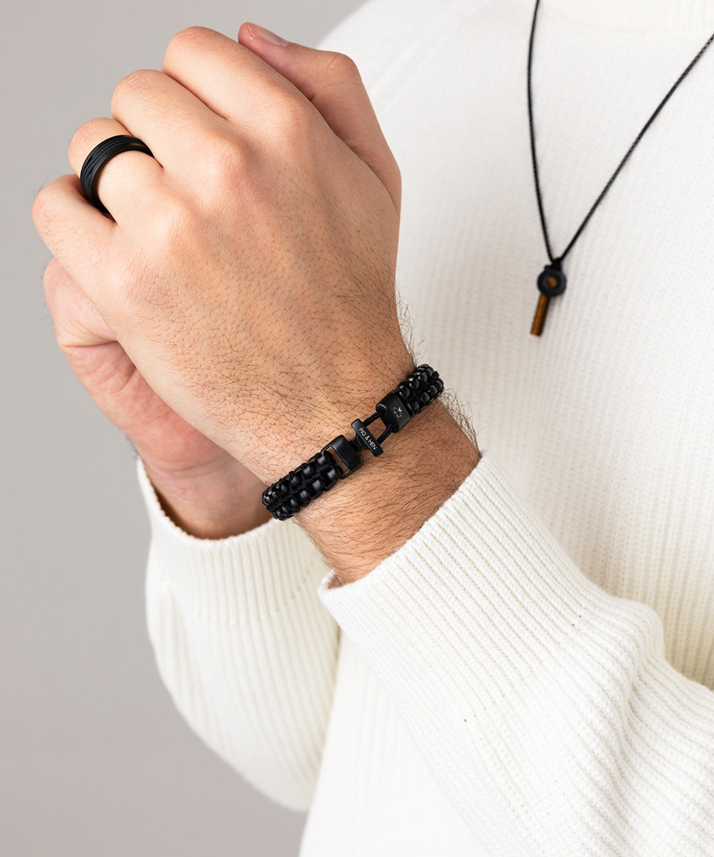 pig-hen-catena-venetian-dbl-black-armband-herren-edelstahl-seil image 3