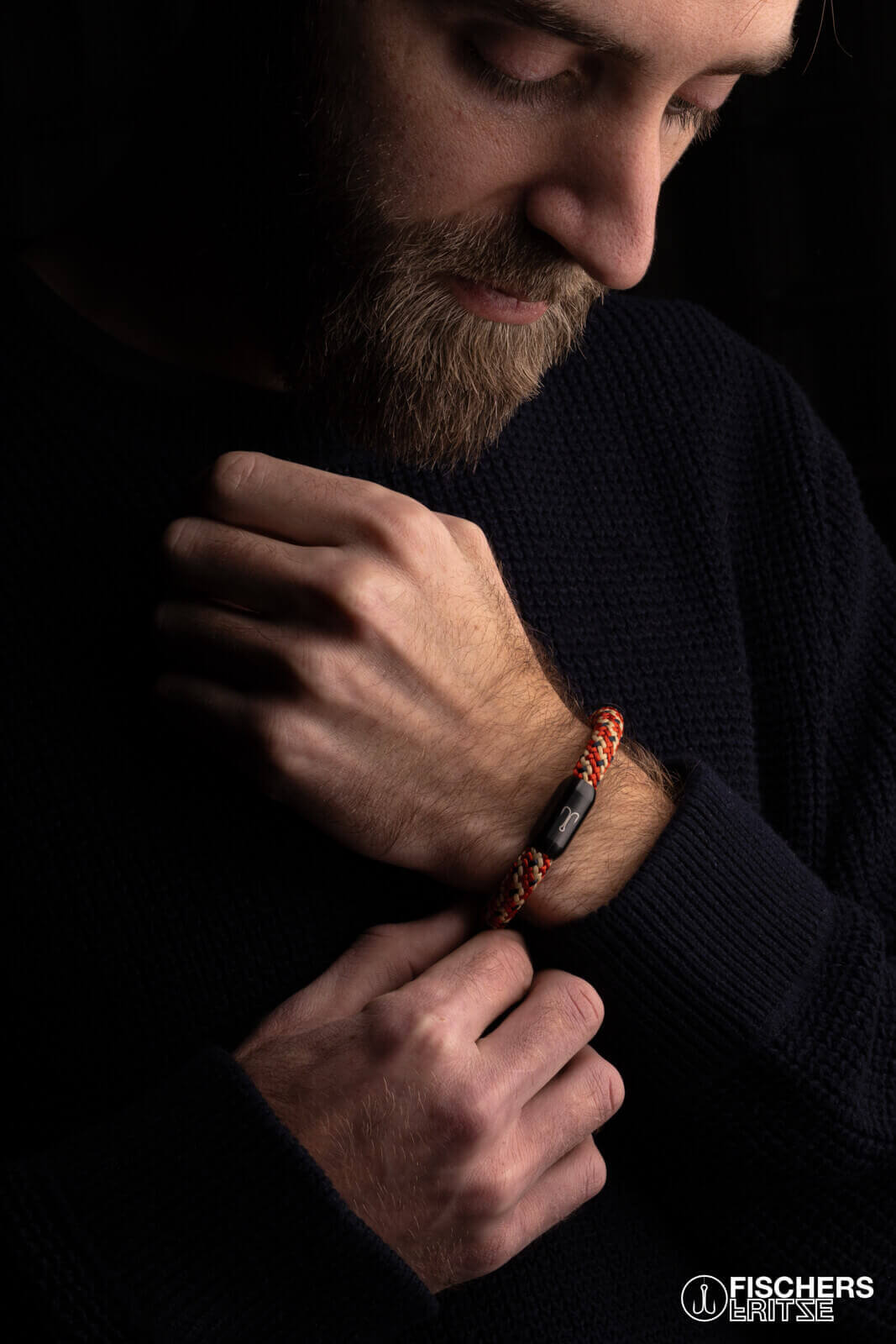 fischers-fritze-torpedomakrele-extrafein-elias-segeltau-armband-beige-coral-mari image 4