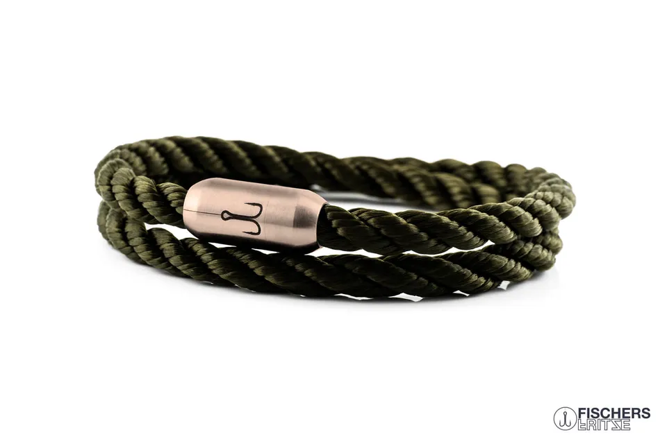 fischers-fritze-k-nigsgarnele-flemming-armband-olivgr-n-gedreht image 1