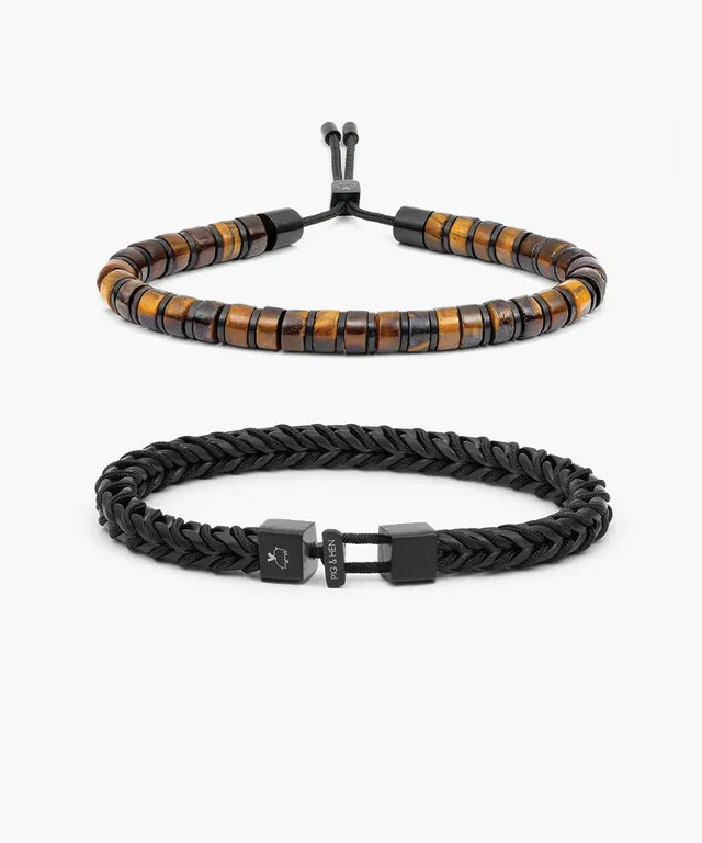 pig-hen-brontide-6mm-tiger-eye-catena-foxtail-black-herren-set image 1