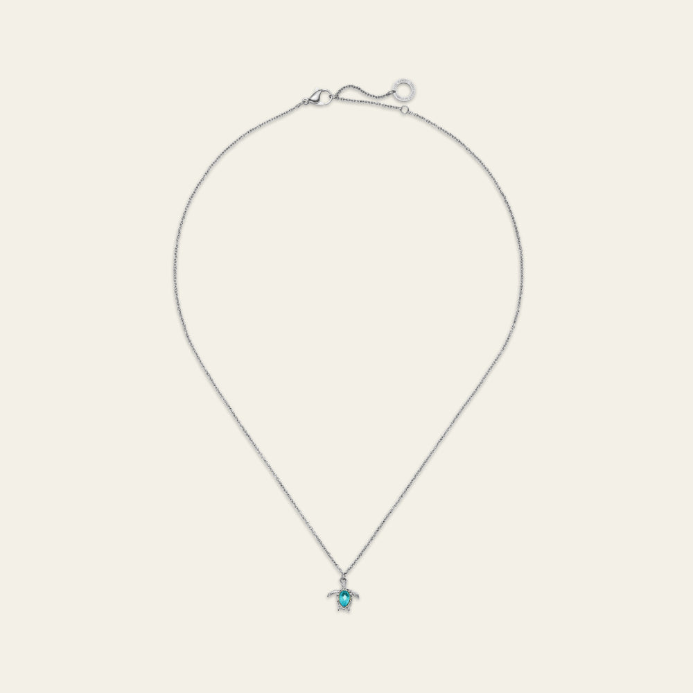 paul-hewitt-turtle-mono-halskette-aquamarine-silber-damen image 1