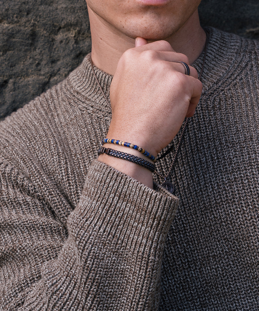 pig-hen-brontide-4mm-nagano-verstellbares-perlenarmband-bronze-blau image 4