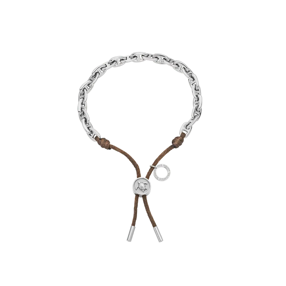 paul-hewitt-turtle-anchor-chain-armband-silber-driftwood-brown image 1