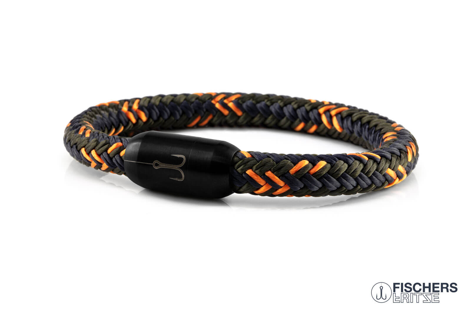 fischers-fritze-torpedomakrele-erich-segeltau-armband-olivgr-n-marineblau-orange image 1