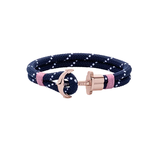 paul-hewitt-phrep-ankerarmband-ros-gold-nylon-marineblau-wei-rosa image 1