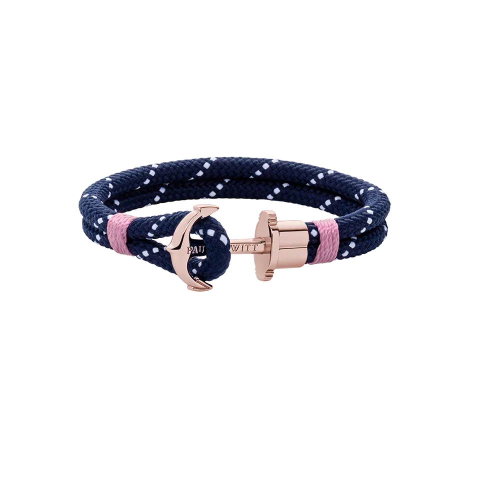 paul-hewitt-phrep-ankerarmband-ros-gold-nylon-marineblau-wei-rosa image 1