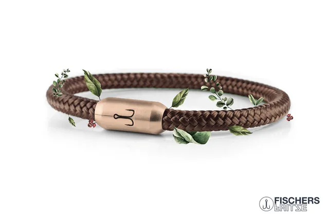 fischers-fritze-k-nigskrabbe-zimona-segeltau-armband-zimtbraun-6-mm image 1