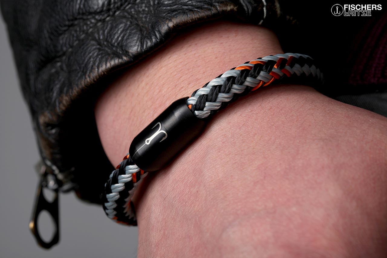 fischers-fritze-torpedomakrele-simon-armband-8-mm-schwarz-grau-orange image 2