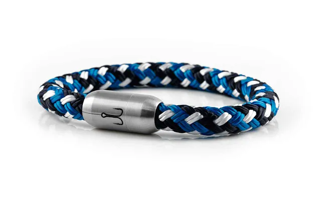 fischers-fritze-makrele-segeltau-armband-blau-gemustert image 1