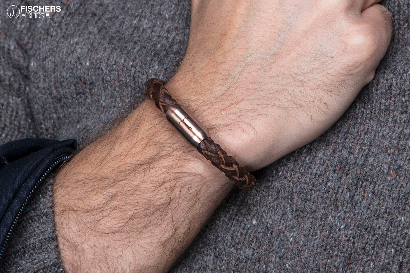 fischers-fritze-k-nigsmakrele-felipe-armband-braun-geflochten-leder image 2