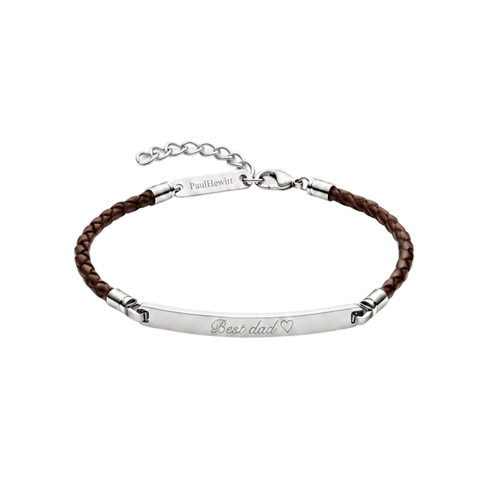 paul-hewitt-id-armkette-leder-braun-silber-herrenarmband-aus-marinium-ocean-stee image 1