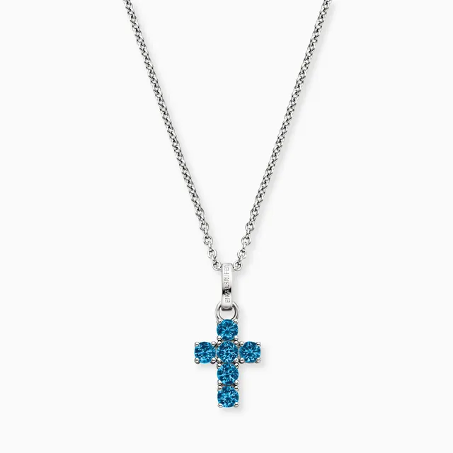 engelsrufer-kreuz-halskette-925er-silber-mit-zirkonia-blau image 1
