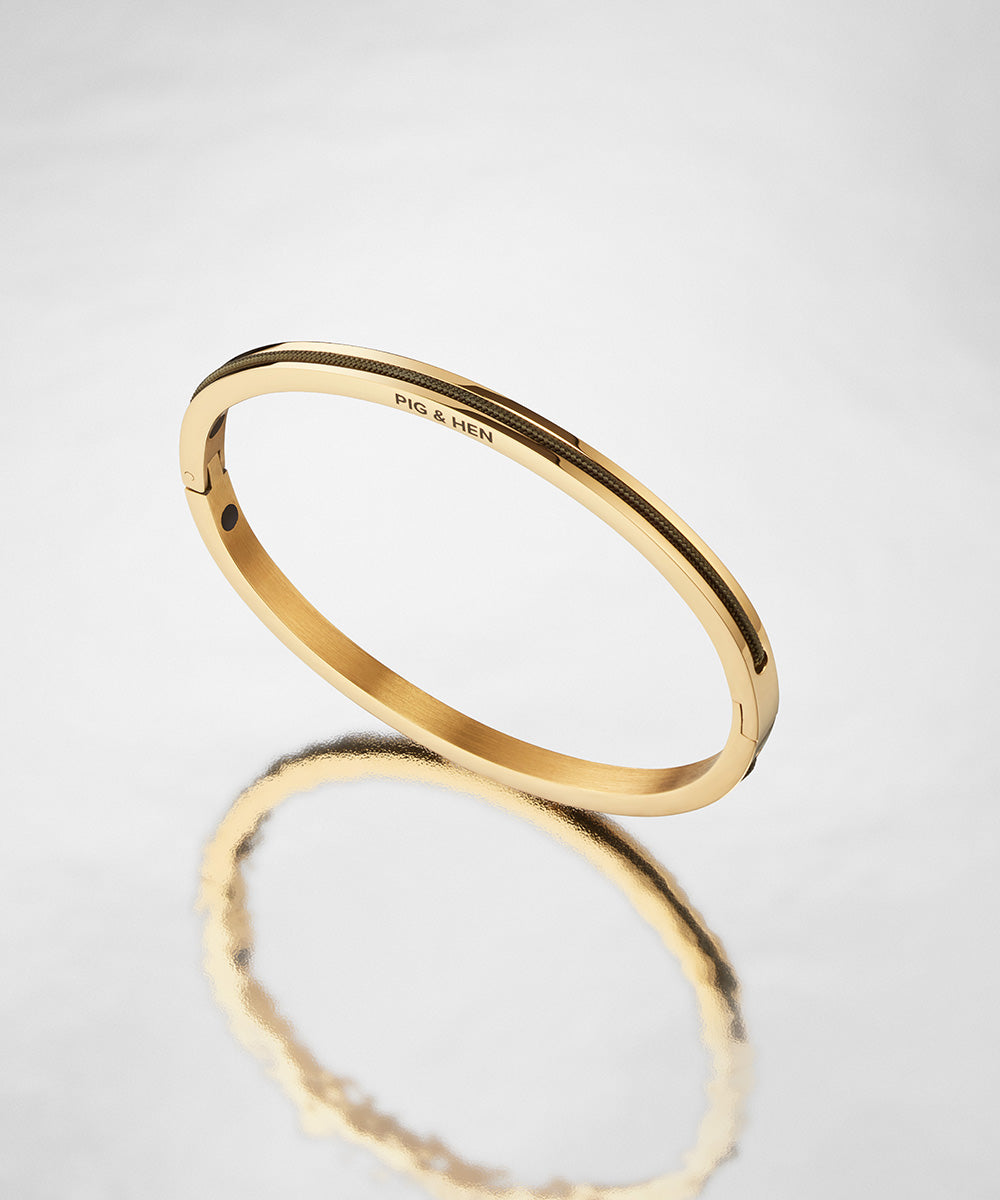 pig-hen-maya-lou-bangle-army-gold-edelstahl-damen image 4