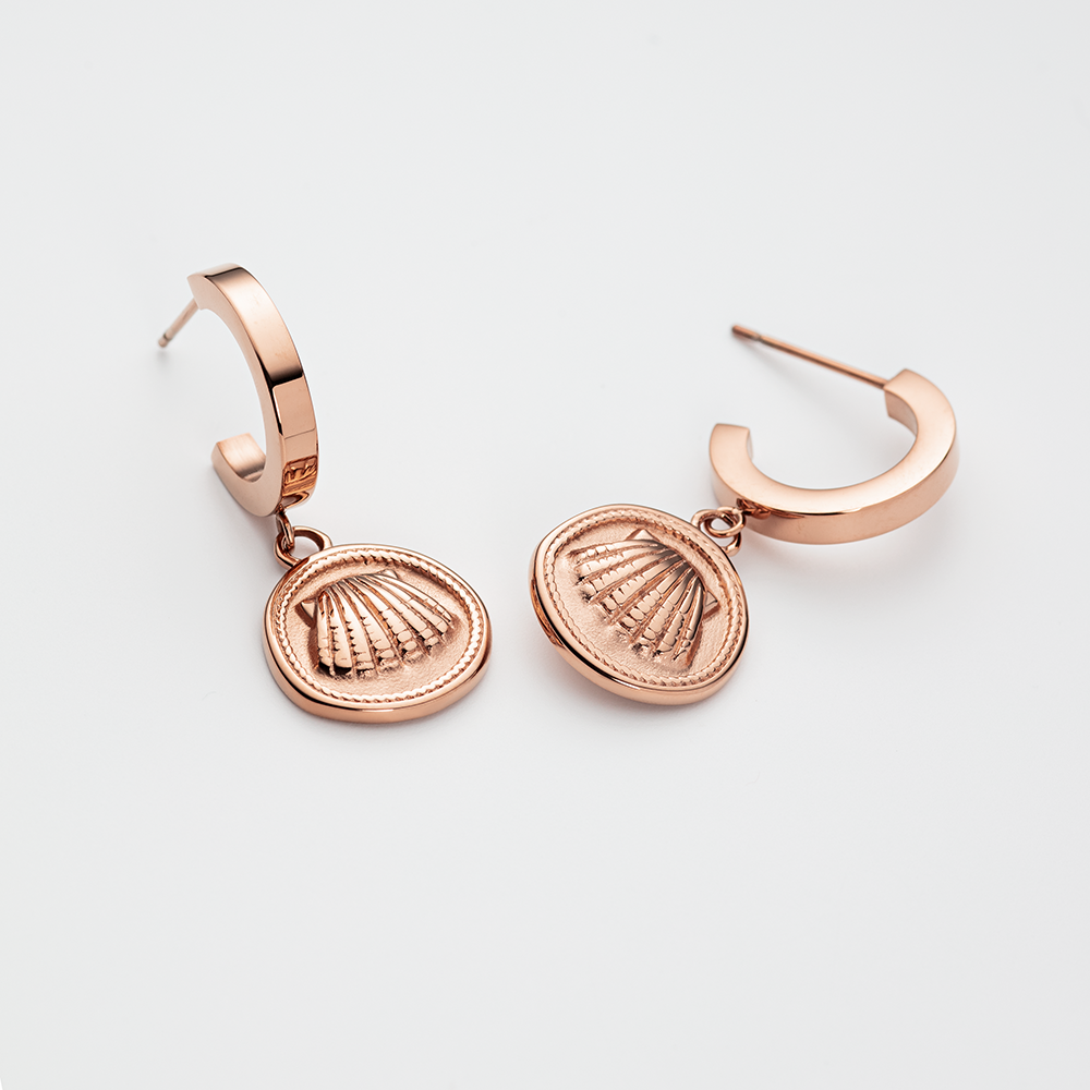 paul-hewitt-scallop-coin-ohrring-ros-gold-beach-ohrstecker image 2