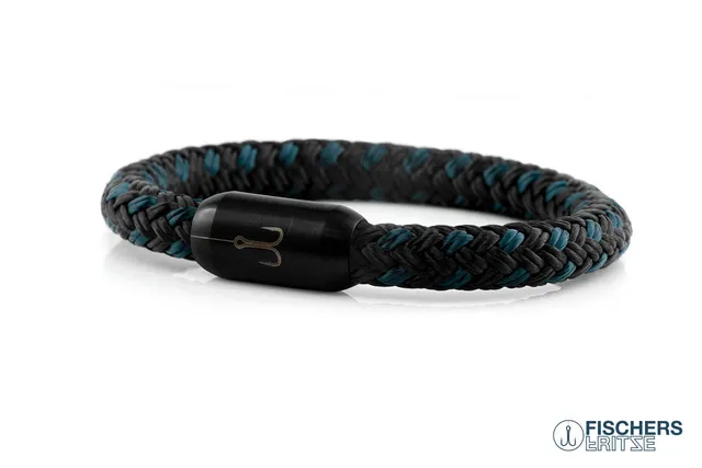 fischers-fritze-torpedomakrele-friedrich-segeltau-armband-petrol-schwarz image 1
