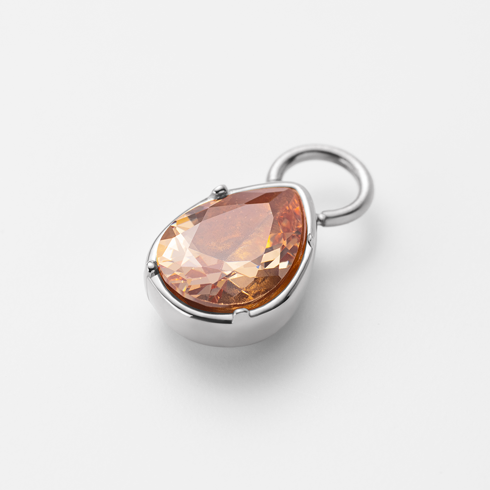 paul-hewitt-stone-charm-peach-silber-orangefarbener-edelstein-charm image 2