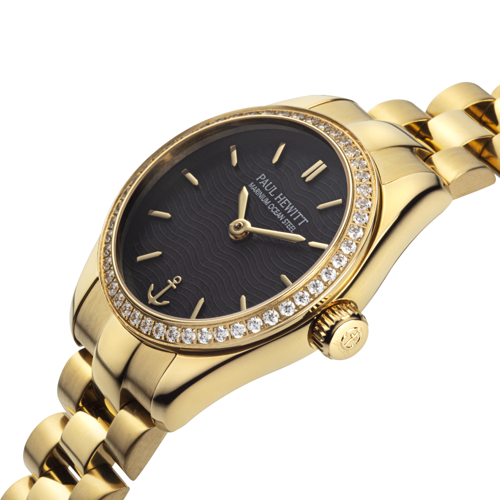paul-hewitt-petit-soleil-round-uhr-damen-gold-schwarz-crystal-solar image 3