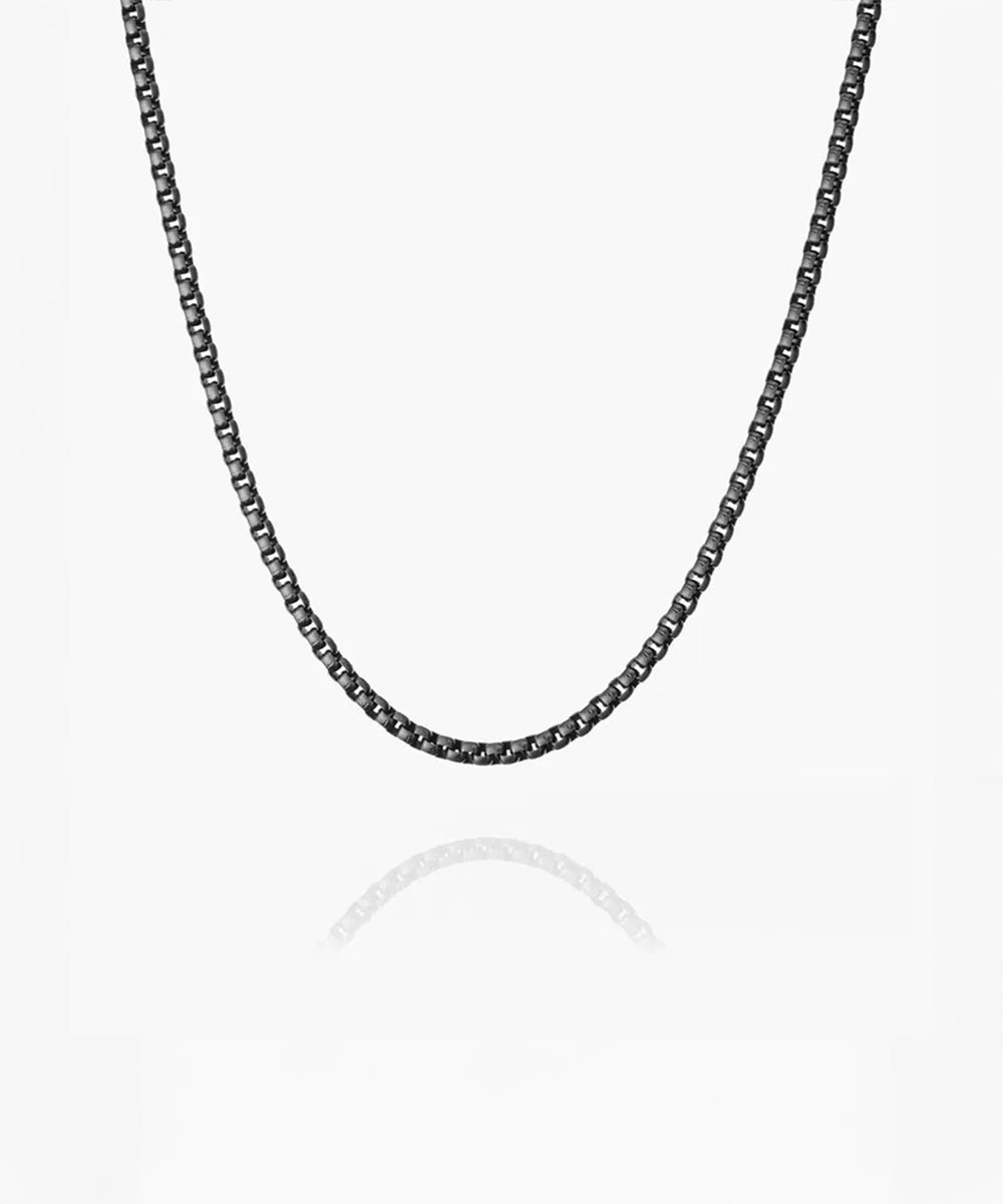 pig-hen-boxchain-halskette-schwarz-herren-edelstahl image 1