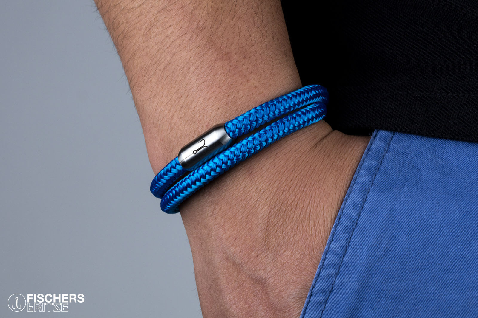 fischers-fritze-garnele-bodo-armband-stahlblaues-segeltau-6-mm image 5