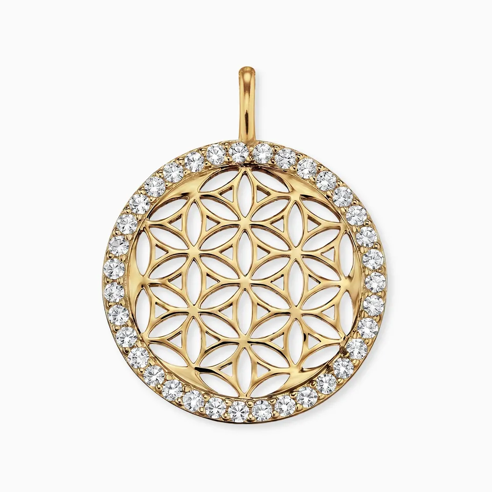 engelsrufer-anh-nger-925er-silber-lebensblume-gold-mit-zirkonia image 1