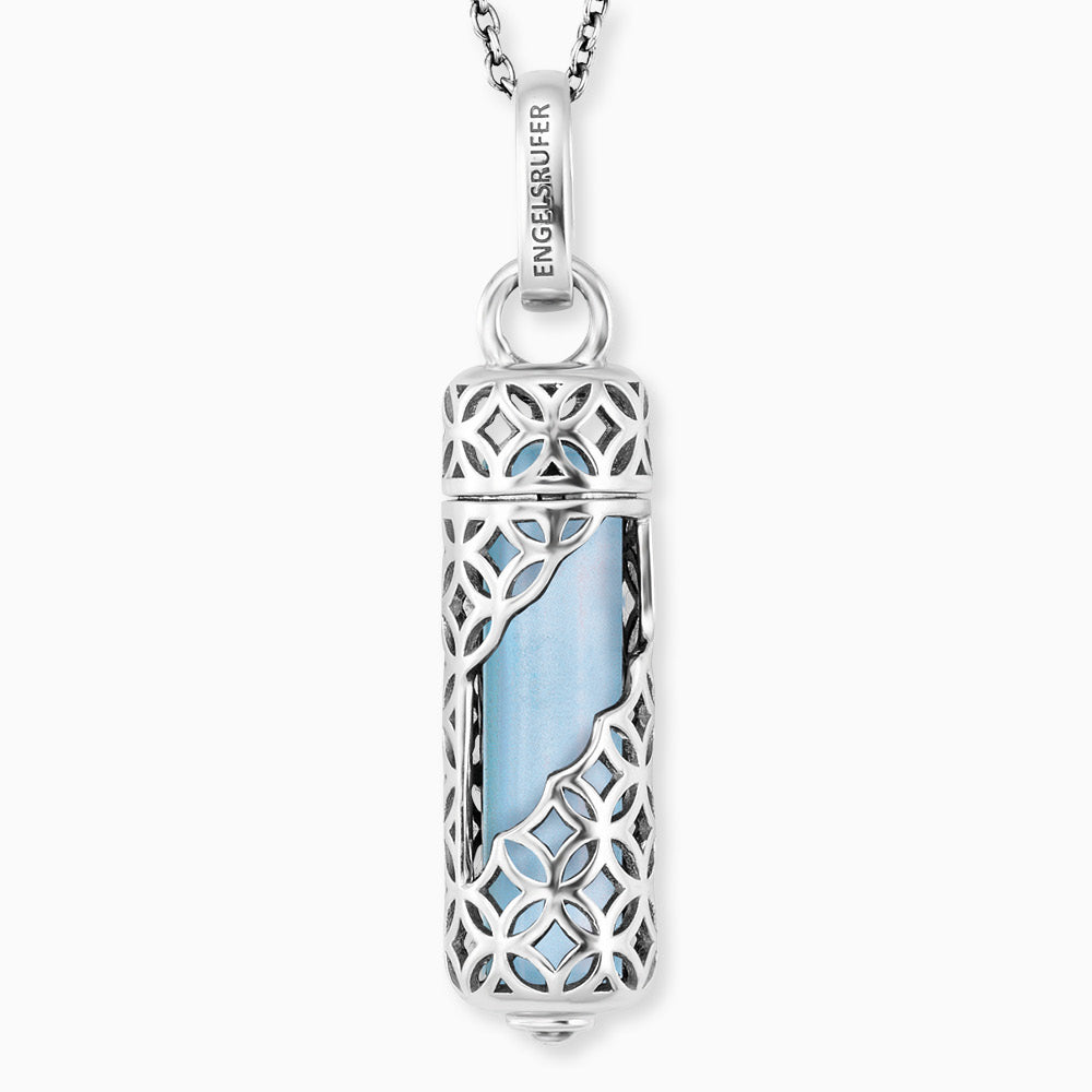 engelsrufer-halskette-925er-silber-powerful-stone-mit-kraftstein-blauer-achat-gr image 1
