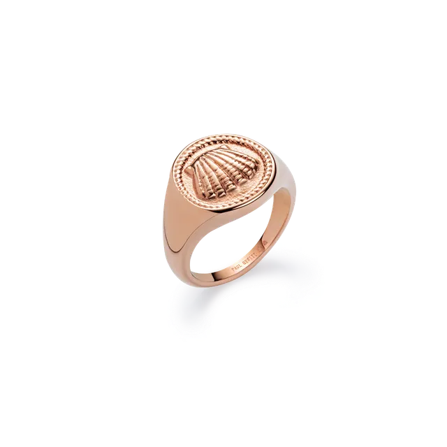 paul-hewitt-scallop-coin-ring-ros-gold-muschel-ring image 1