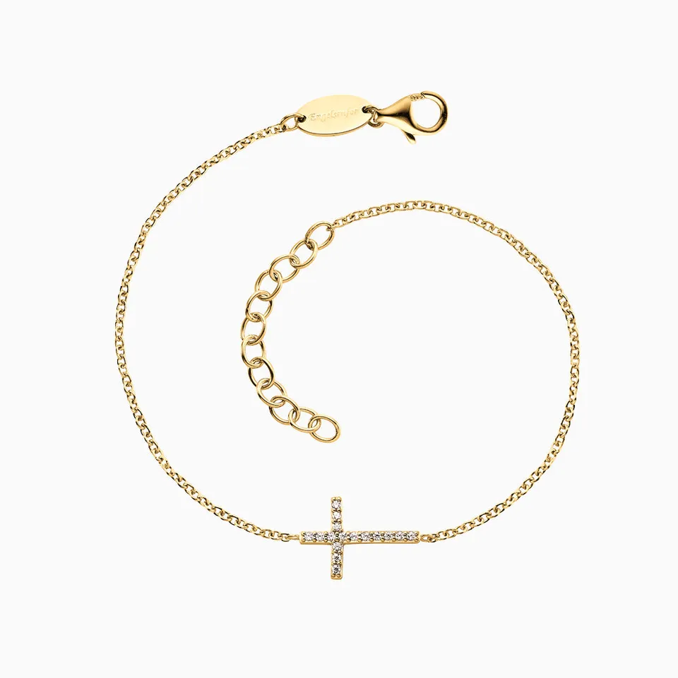 engelsrufer-armband-925er-silber-kreuz-gold-mit-zirkonia image 1