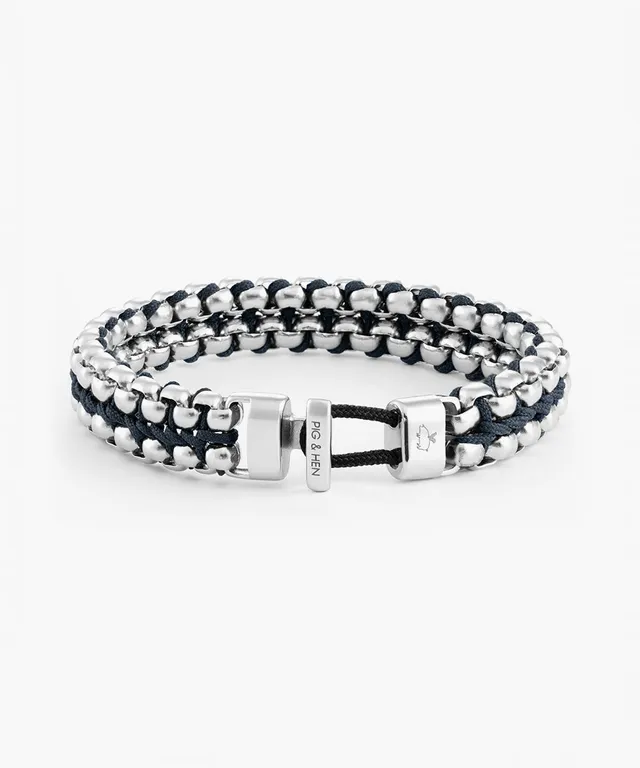 pig-hen-catena-venetian-dbl-herren-kettenarmband-navy-silver image 1